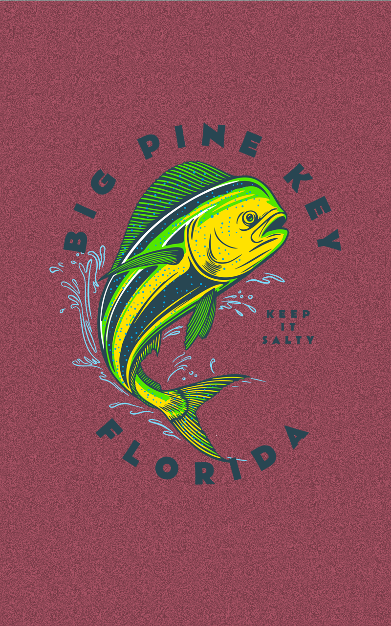 Heatherd Crew Neck Tee- BIG PINE MAHI