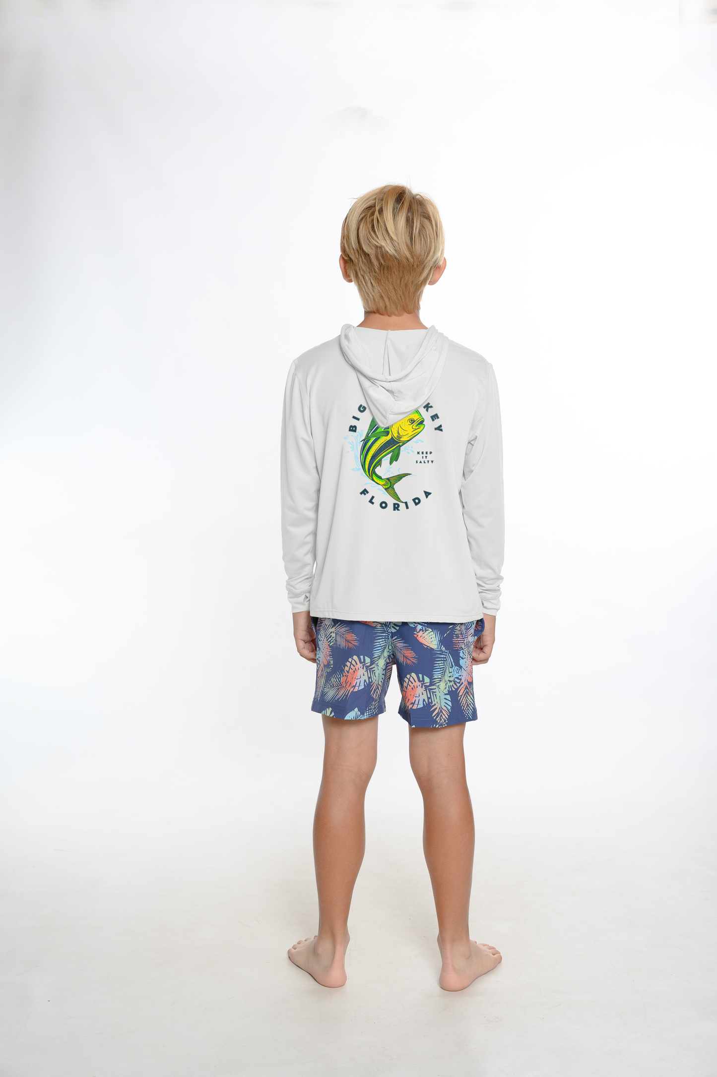 Kids Hooded Dry Fit Shirts UPF50+ BIG PINE MAHI