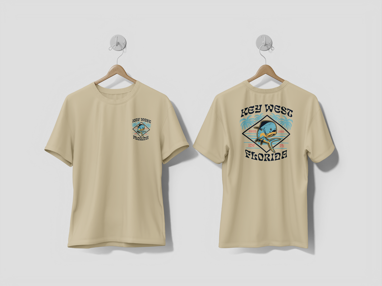 Heathered Crew Neck Tee- KEY WEST MAHI