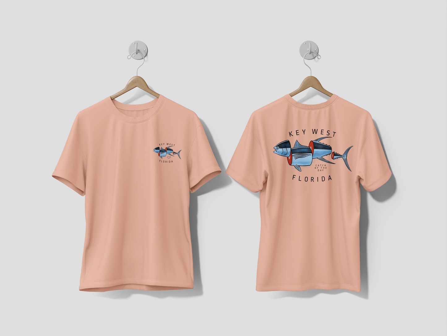 Heathered Crew Neck Tee- CATCH OF THE DAY