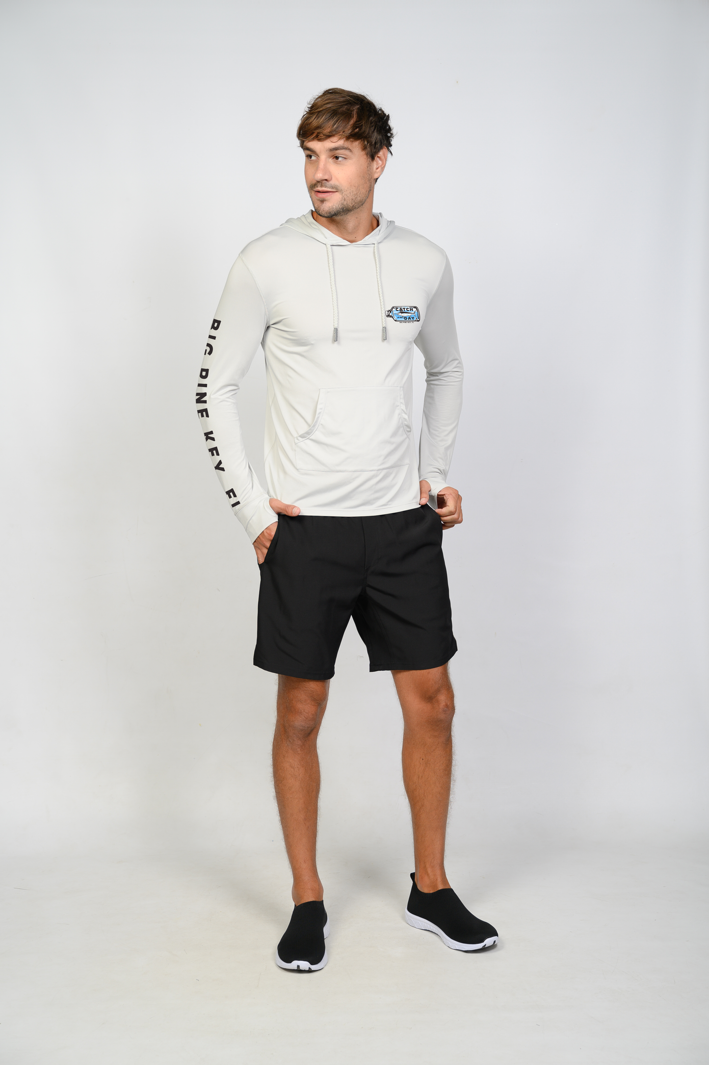 Unisex Hooded Dry Fit Shirt UPF50+- "MARLIN IN A BOTTLE"