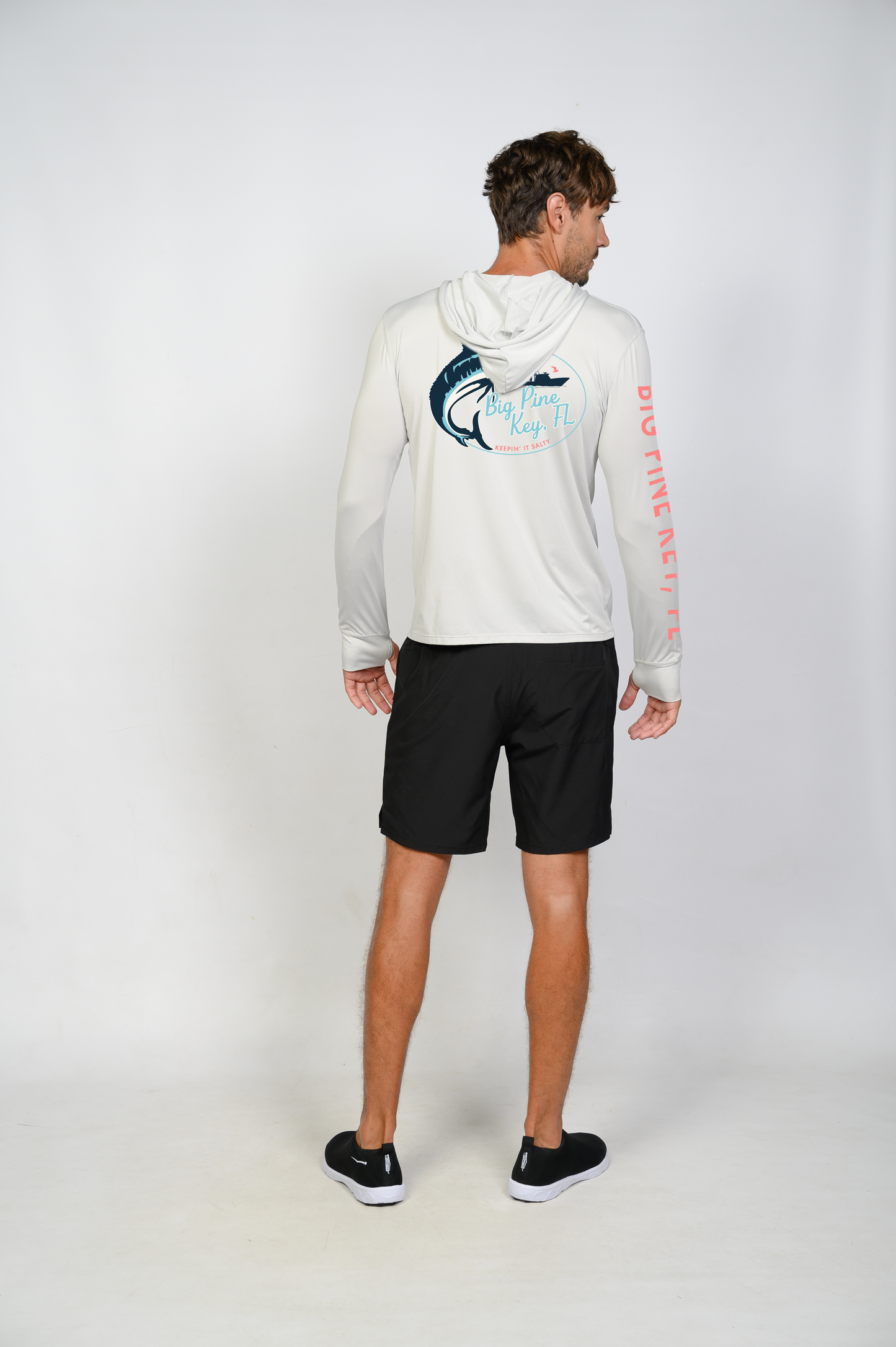 Unisex Hooded Dry Fit Shirt UPF50+- "BIG PINE MARLIN"