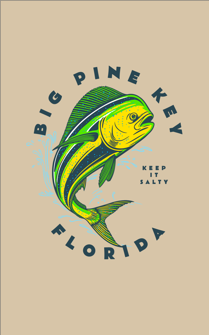 Heatherd Crew Neck Tee- BIG PINE MAHI