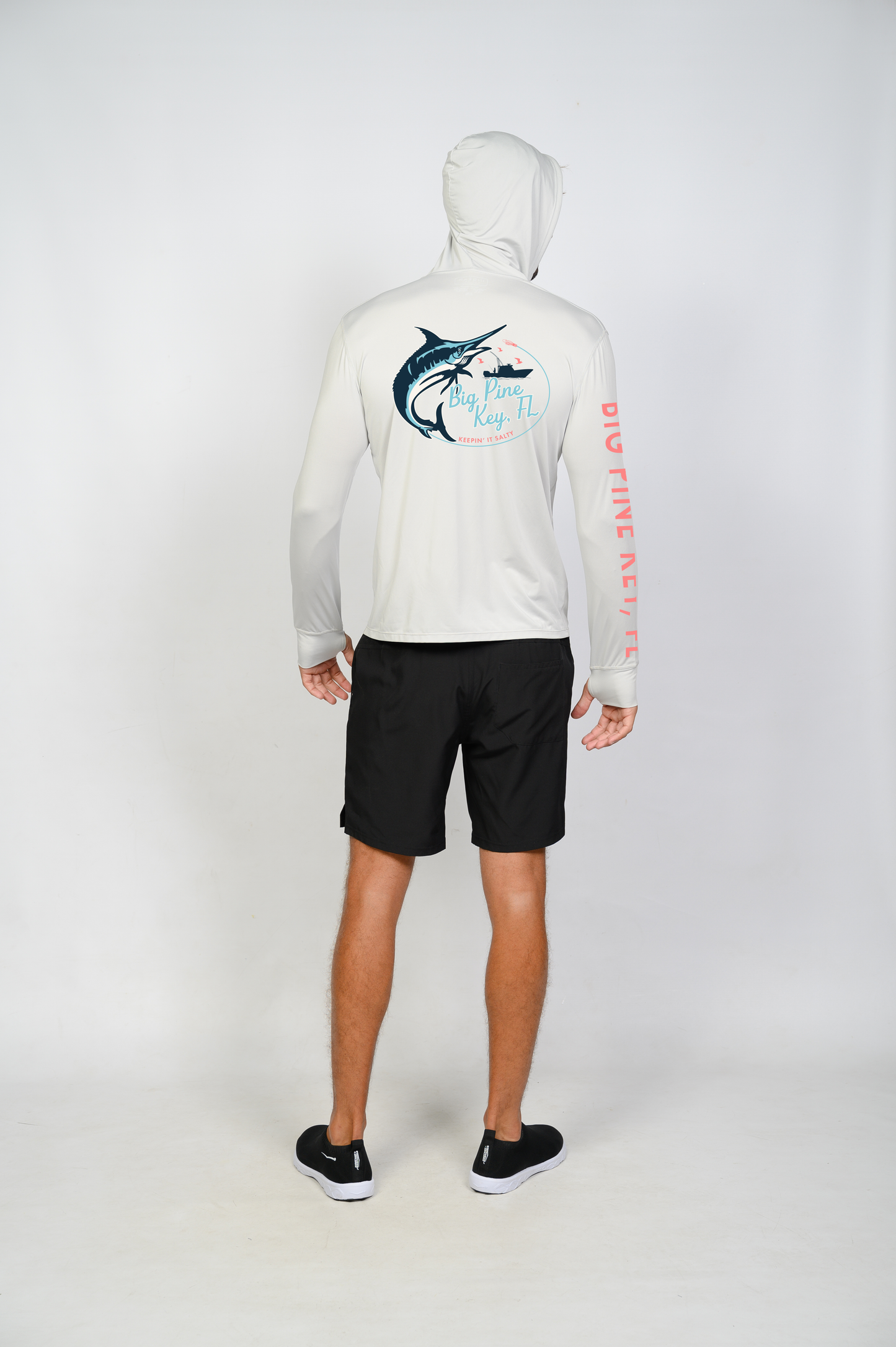 Unisex Hooded Dry Fit Shirt UPF50+- "BIG PINE MARLIN"