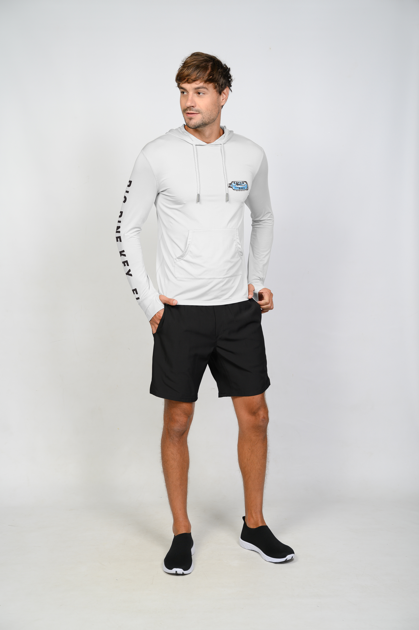 Unisex Hooded Dry Fit Shirt UPF50+- "MARLIN IN A BOTTLE"