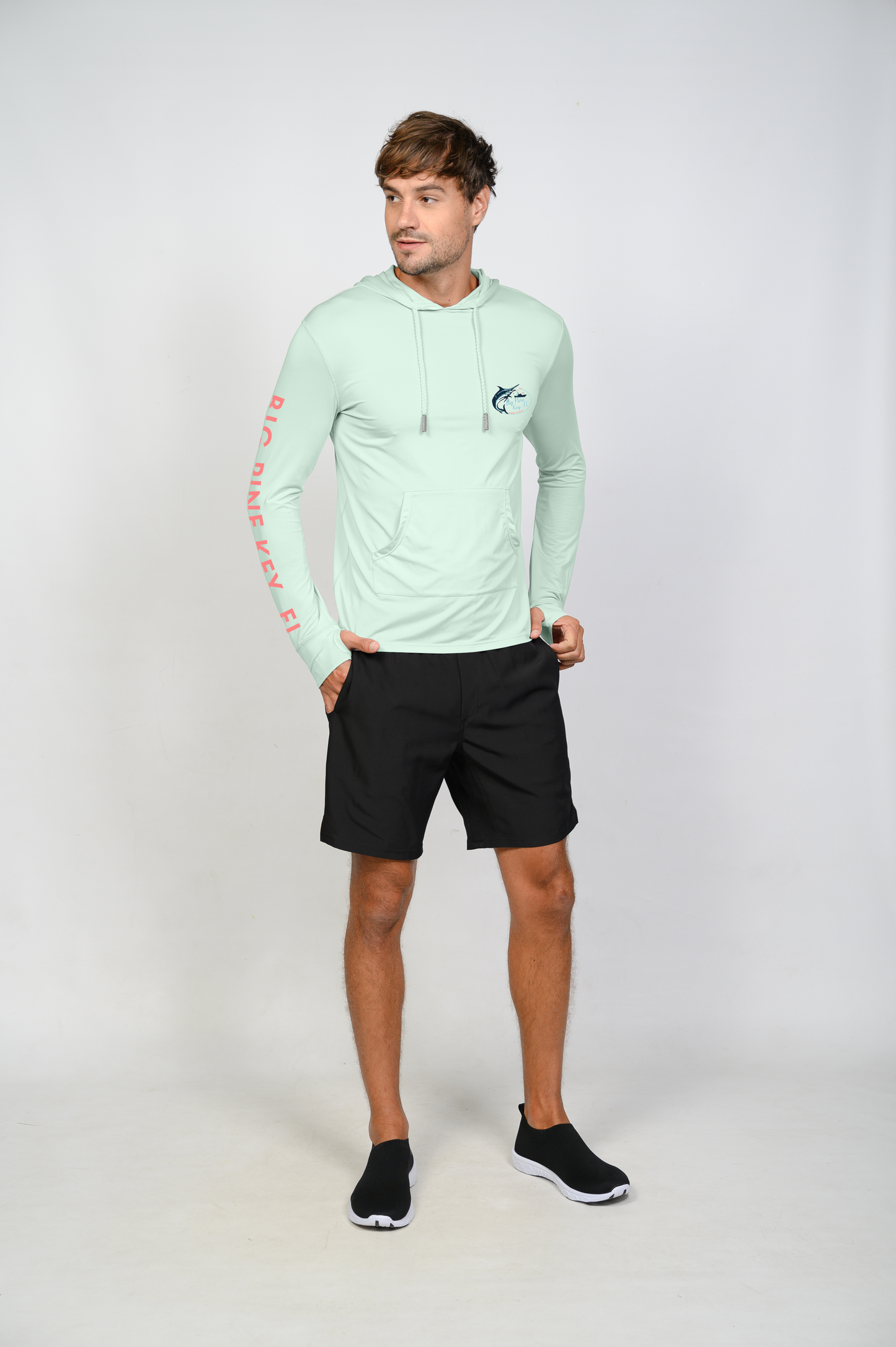 Unisex Hooded Dry Fit Shirt UPF50+- "BIG PINE MARLIN"