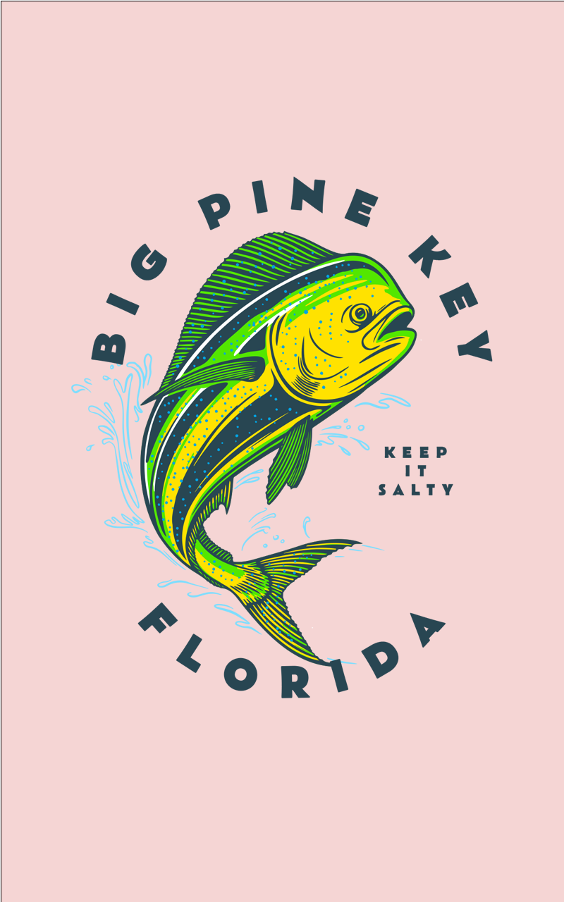 Heatherd Crew Neck Tee- BIG PINE MAHI