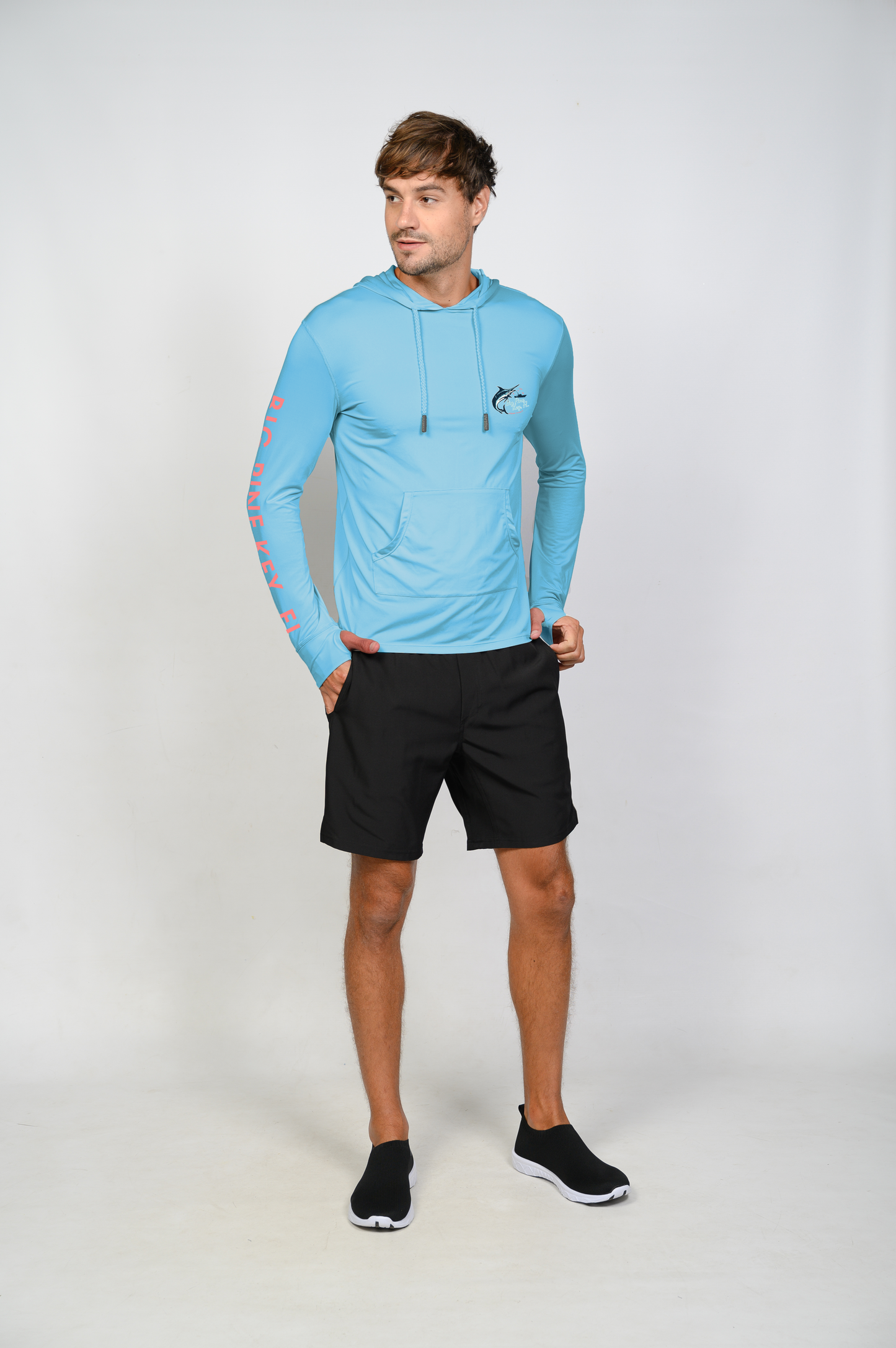 Unisex Hooded Dry Fit Shirt UPF50+- "BIG PINE MARLIN"