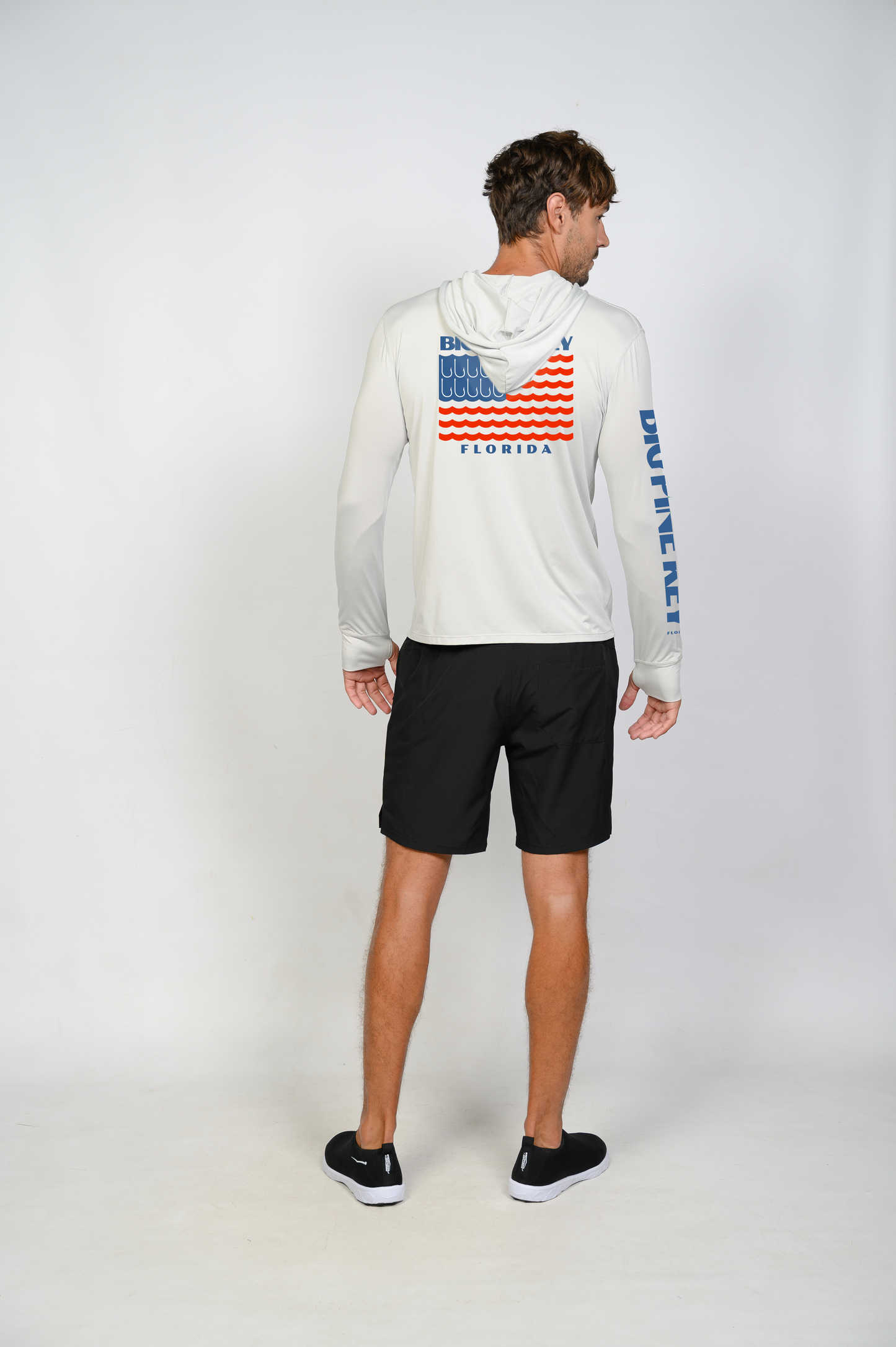 Unisex Hooded Dry Fit Shirt UPF50+- "BIG PINE FLAG"