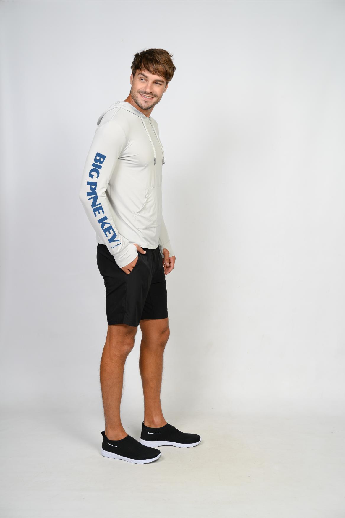 Unisex Hooded Dry Fit Shirt UPF50+- "BIG PINE FLAG"