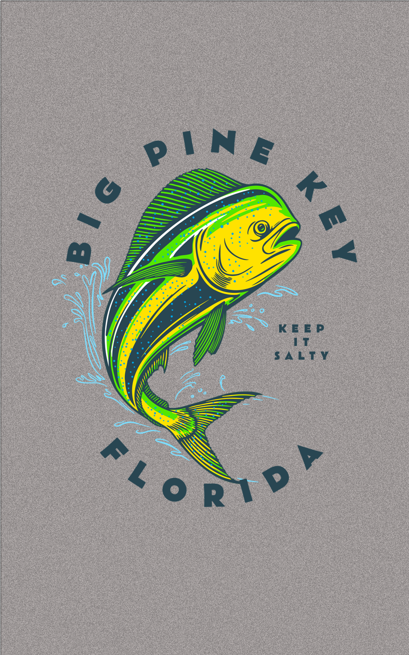 Heatherd Crew Neck Tee- BIG PINE MAHI