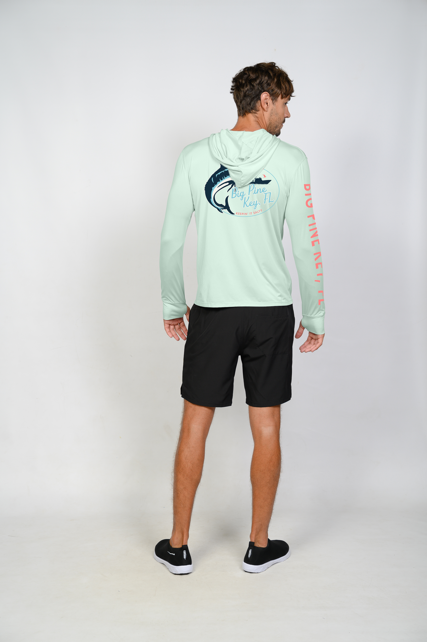 Unisex Hooded Dry Fit Shirt UPF50+- "BIG PINE MARLIN"