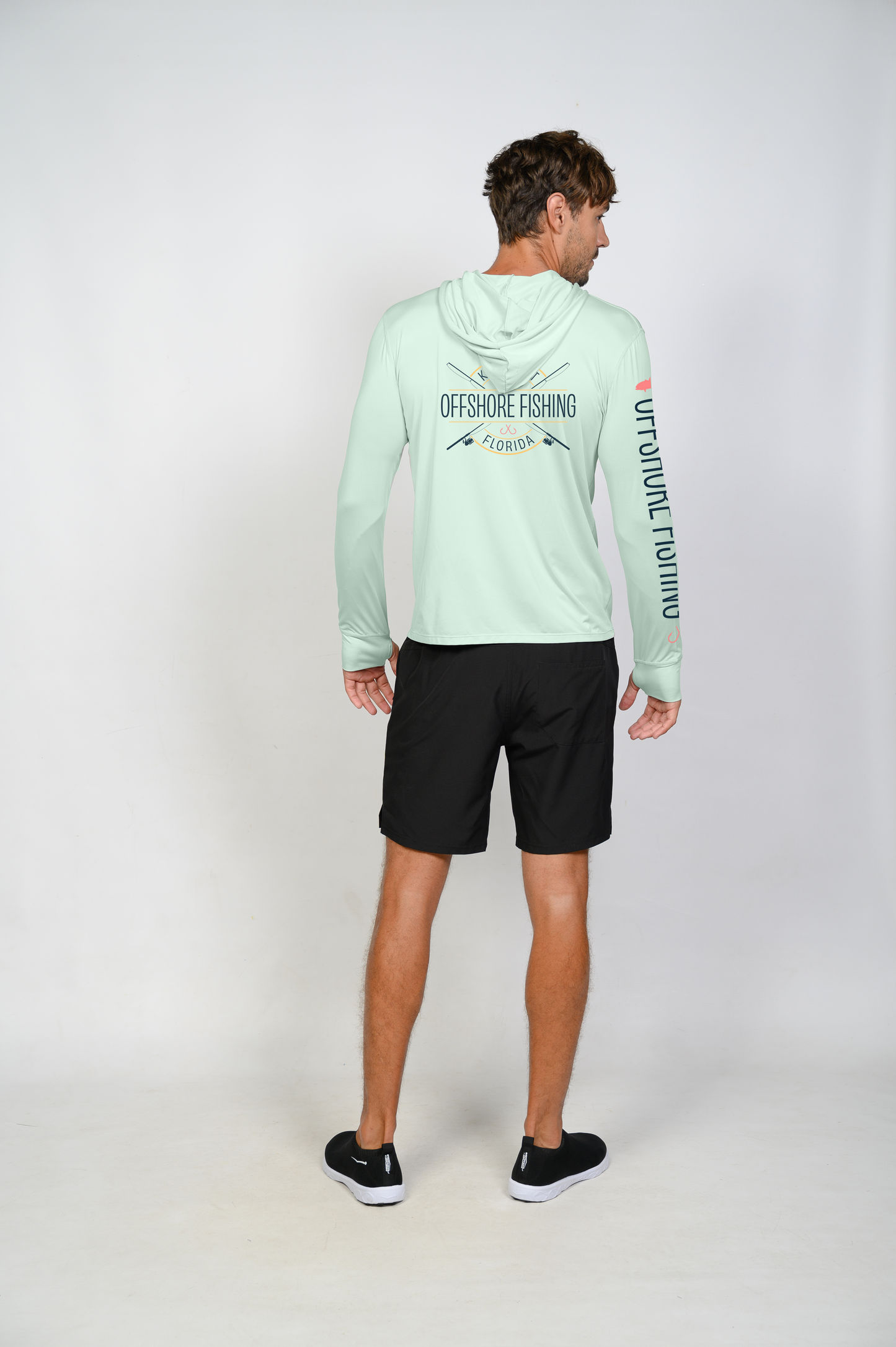 Unisex Hooded Dry Fit Shirt UPF50+- "OFFSHORE FISHING"