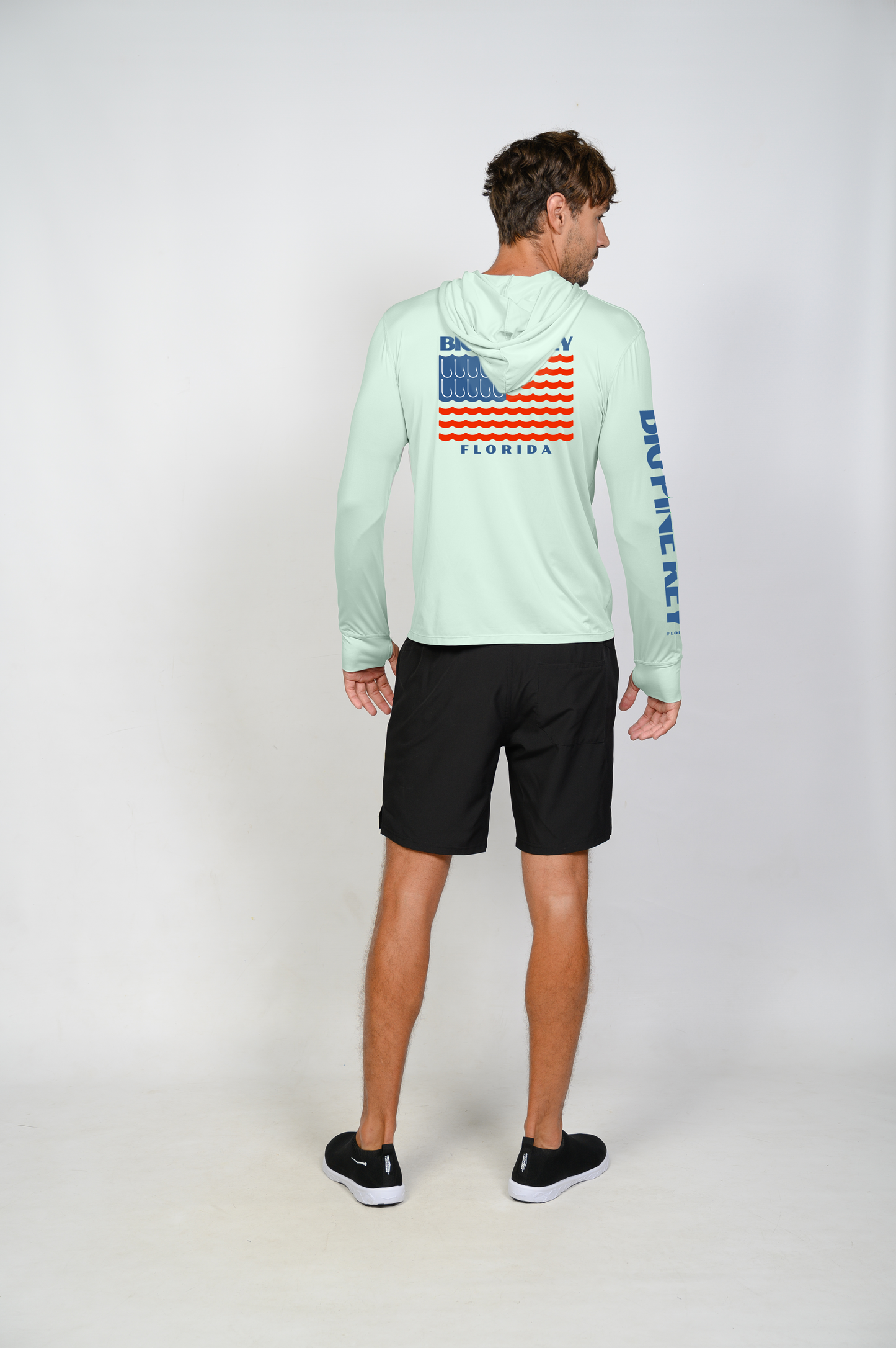 Unisex Hooded Dry Fit Shirt UPF50+- "BIG PINE FLAG"