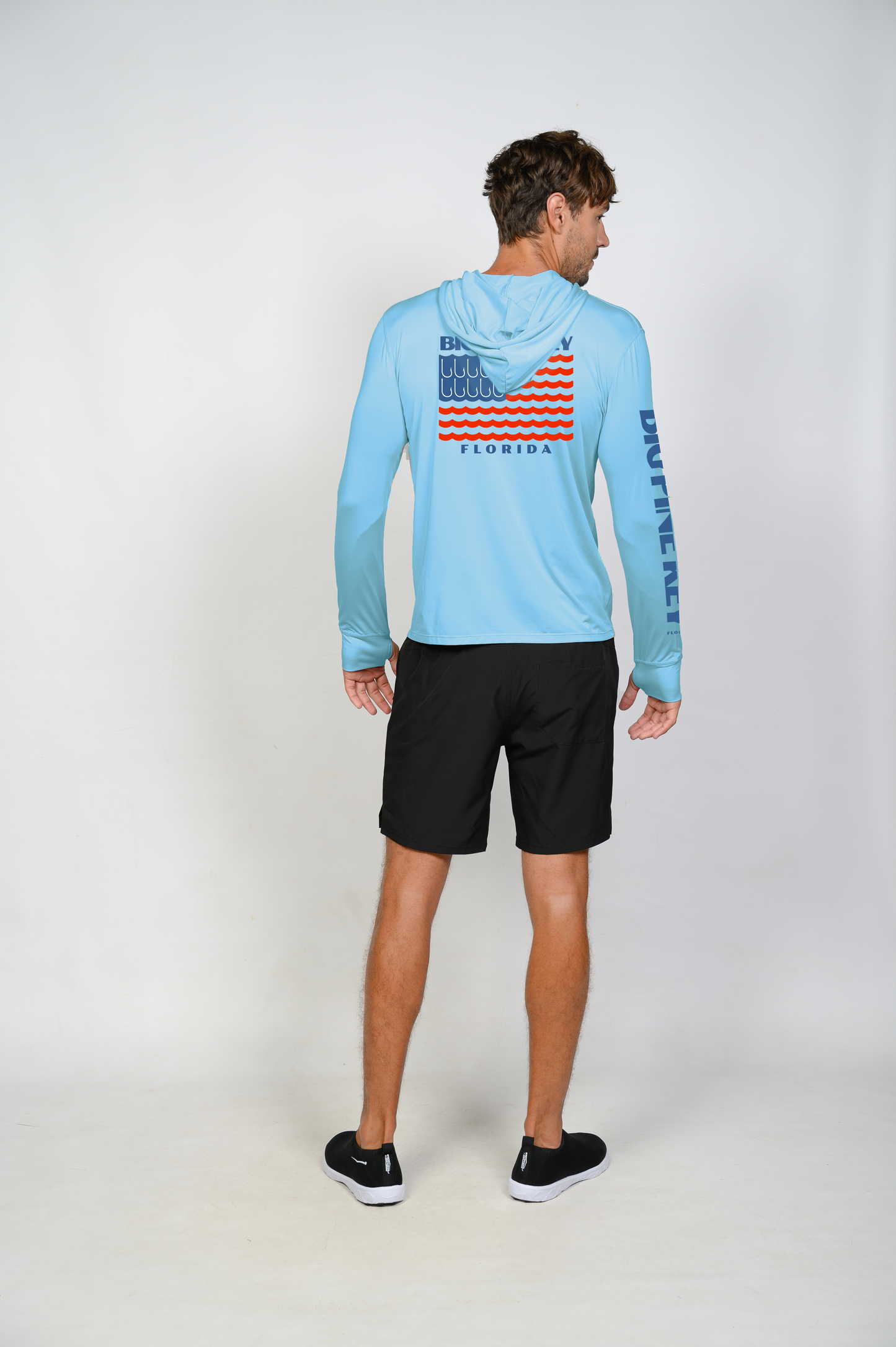 Unisex Hooded Dry Fit Shirt UPF50+- "BIG PINE FLAG"