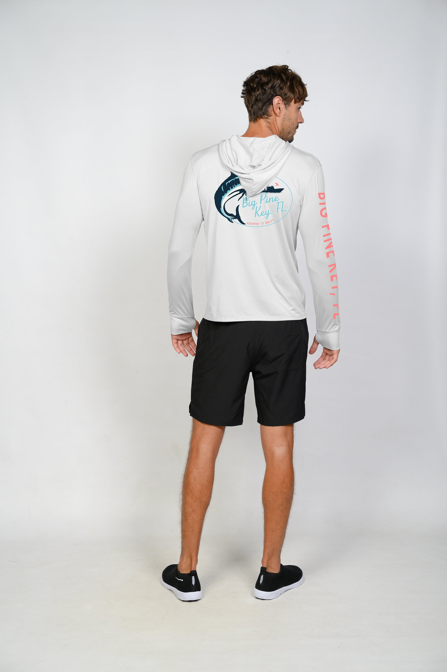 Unisex Hooded Dry Fit Shirt UPF50+- "BIG PINE MARLIN"