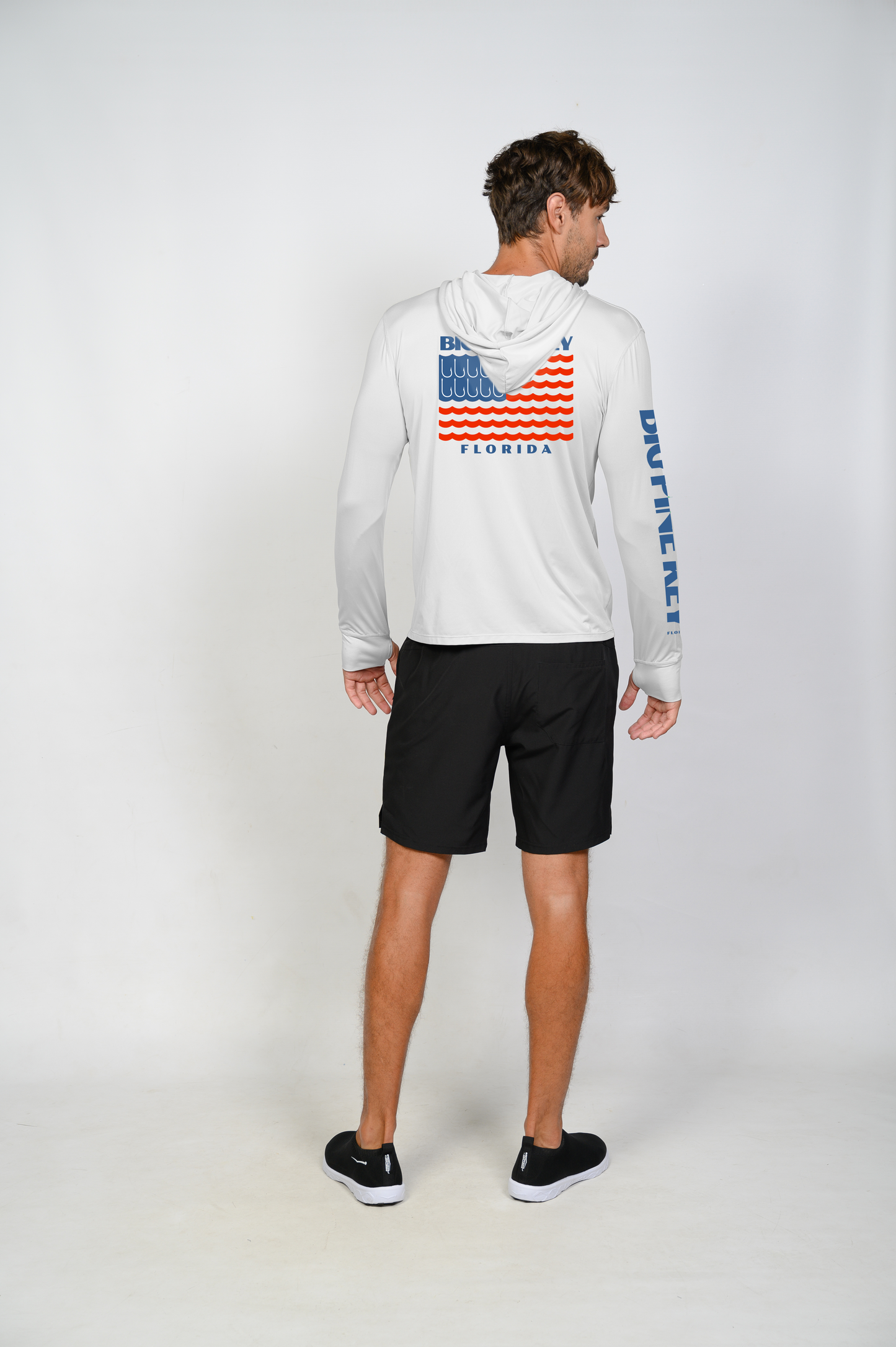 Unisex Hooded Dry Fit Shirt UPF50+- "BIG PINE FLAG"