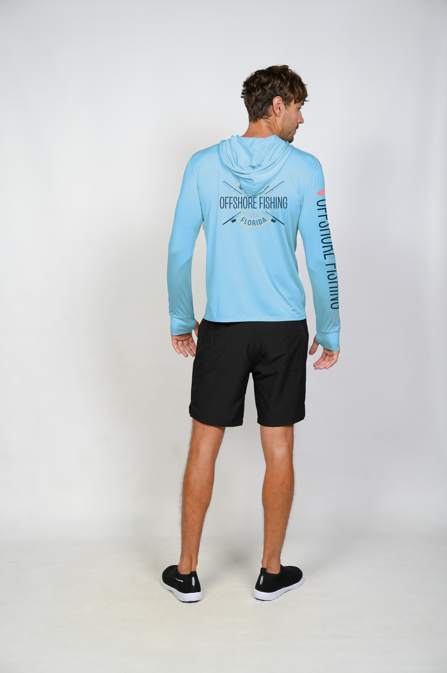 Unisex Hooded Dry Fit Shirt UPF50+- "OFFSHORE FISHING"
