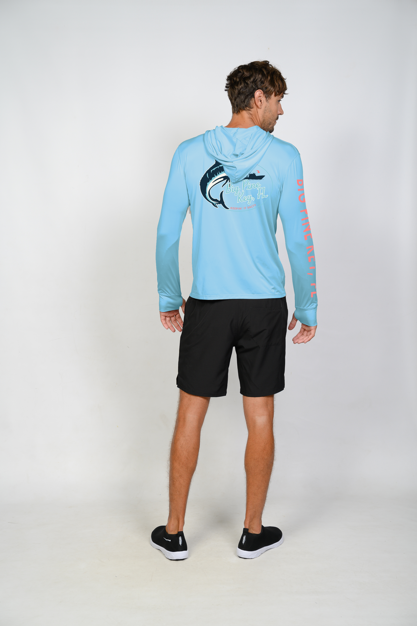 Unisex Hooded Dry Fit Shirt UPF50+- "BIG PINE MARLIN"
