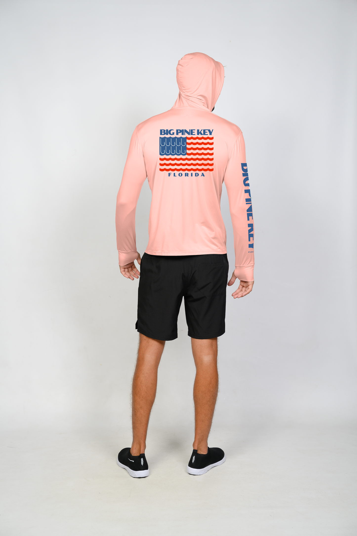 Unisex Hooded Dry Fit Shirt UPF50+- "BIG PINE FLAG"