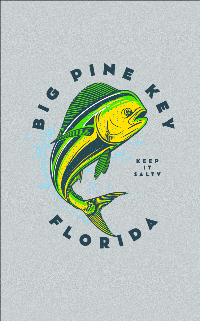 Heatherd Crew Neck Tee- BIG PINE MAHI