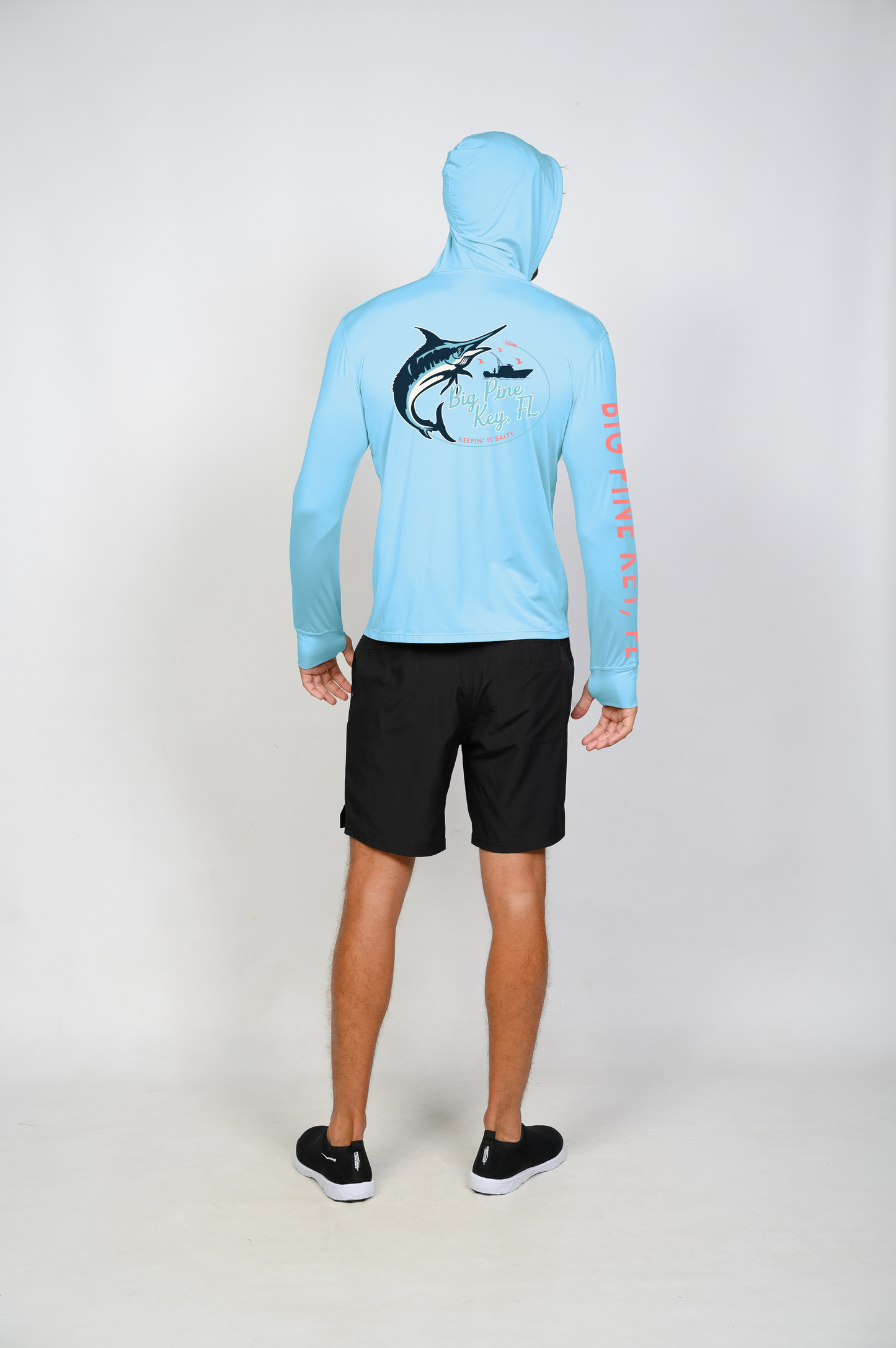 Unisex Hooded Dry Fit Shirt UPF50+- "BIG PINE MARLIN"