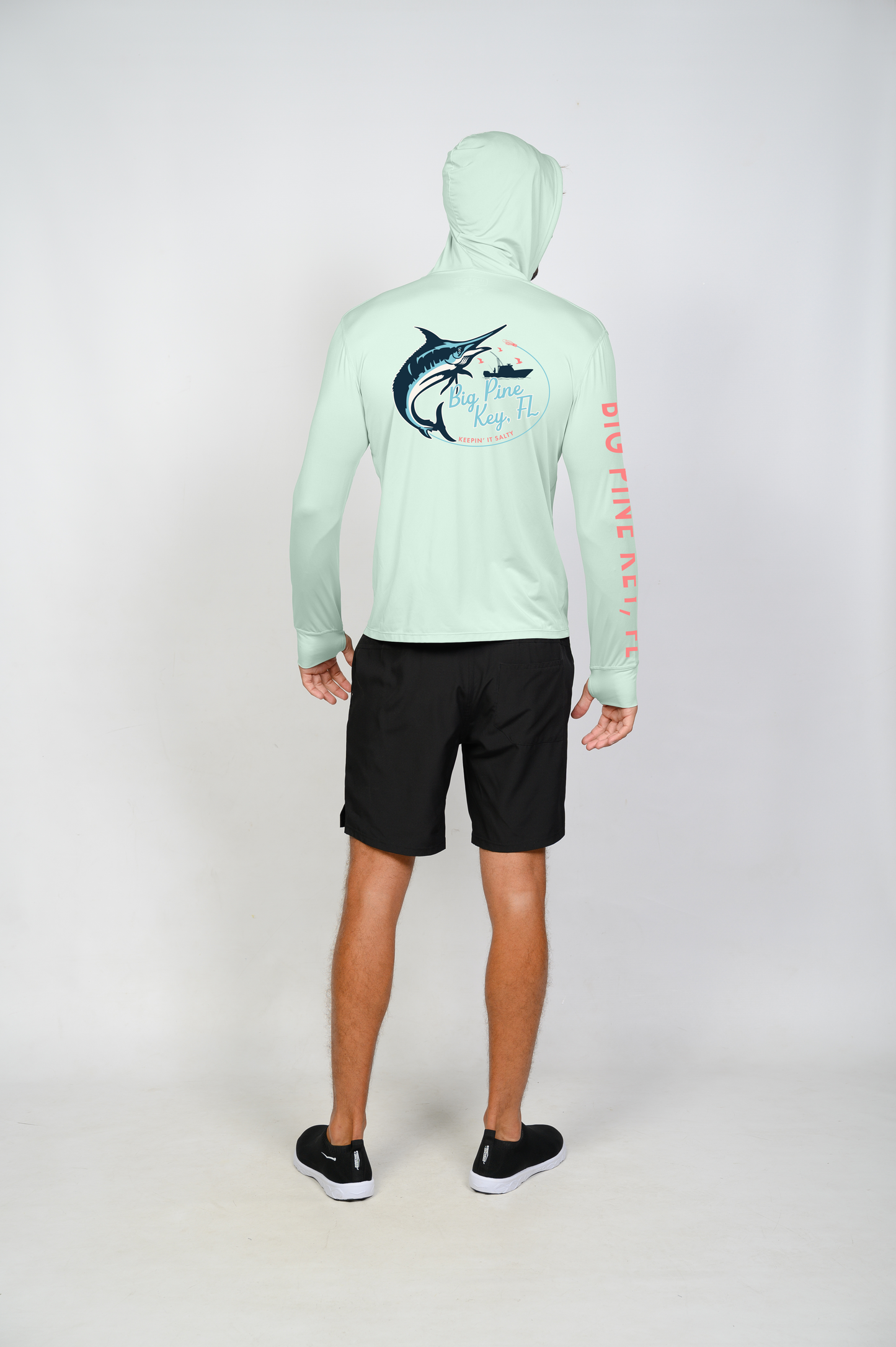 Unisex Hooded Dry Fit Shirt UPF50+- "BIG PINE MARLIN"
