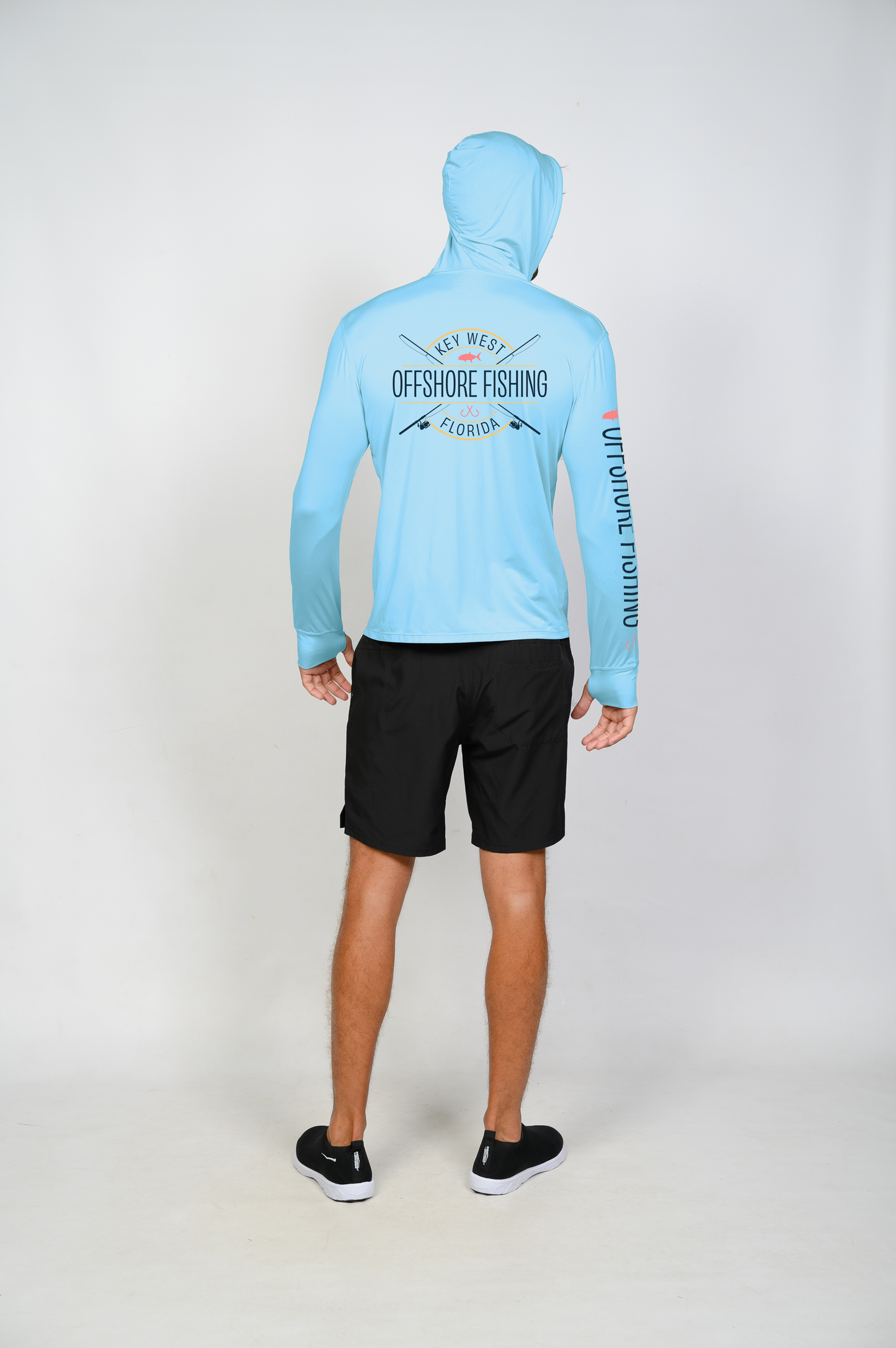 Unisex Hooded Dry Fit Shirt UPF50+- "OFFSHORE FISHING"