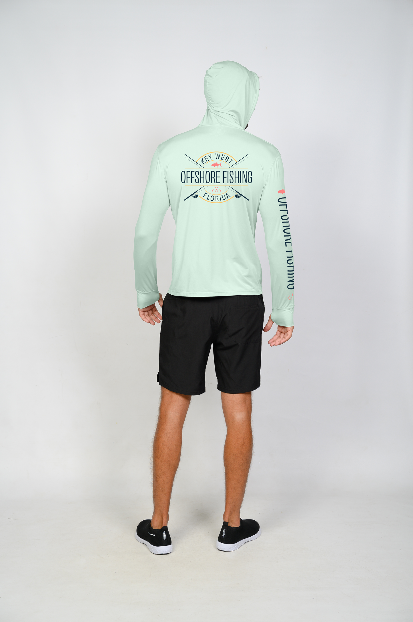 Unisex Hooded Dry Fit Shirt UPF50+- "OFFSHORE FISHING"