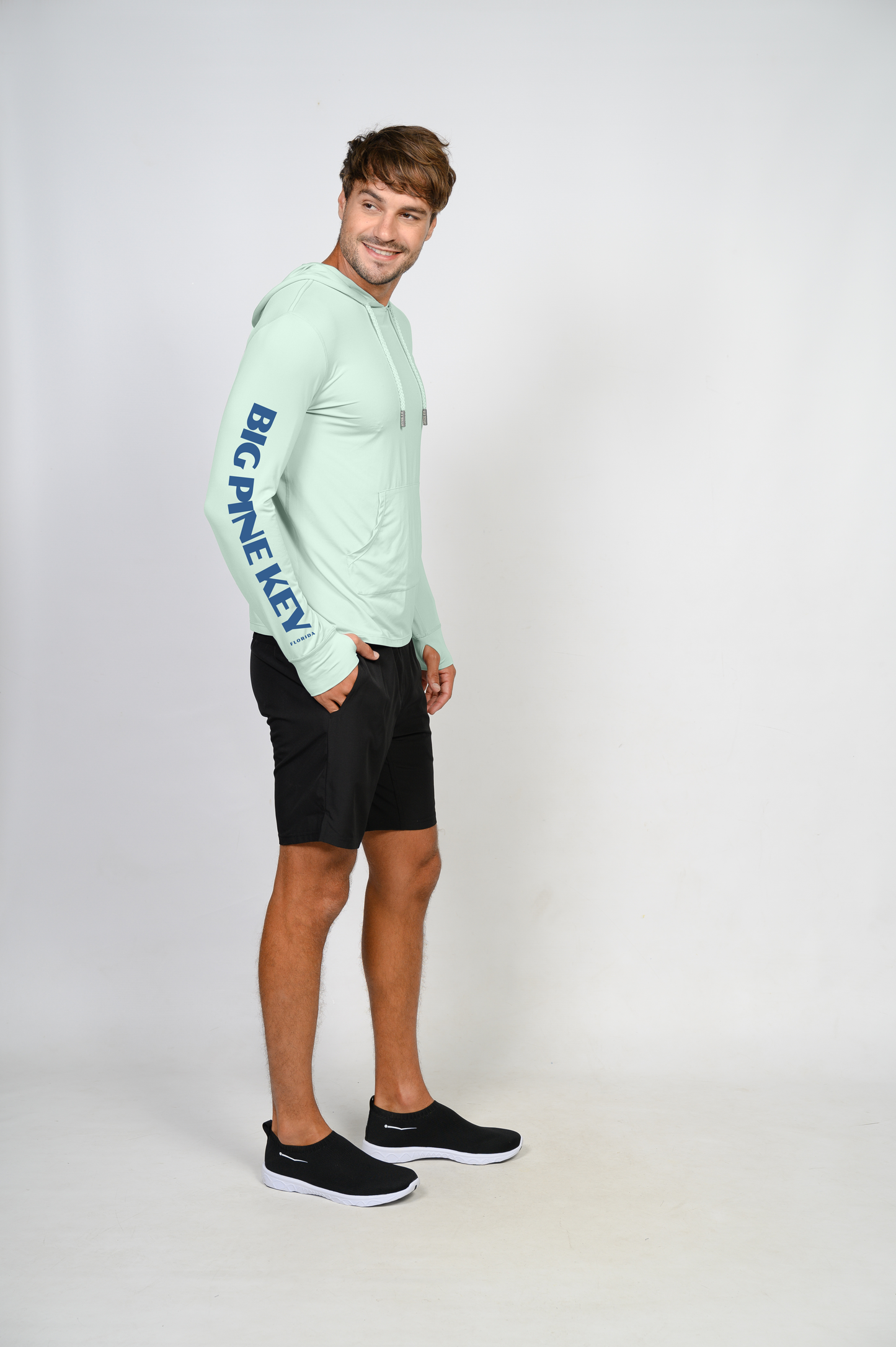 Unisex Hooded Dry Fit Shirt UPF50+- "BIG PINE FLAG"