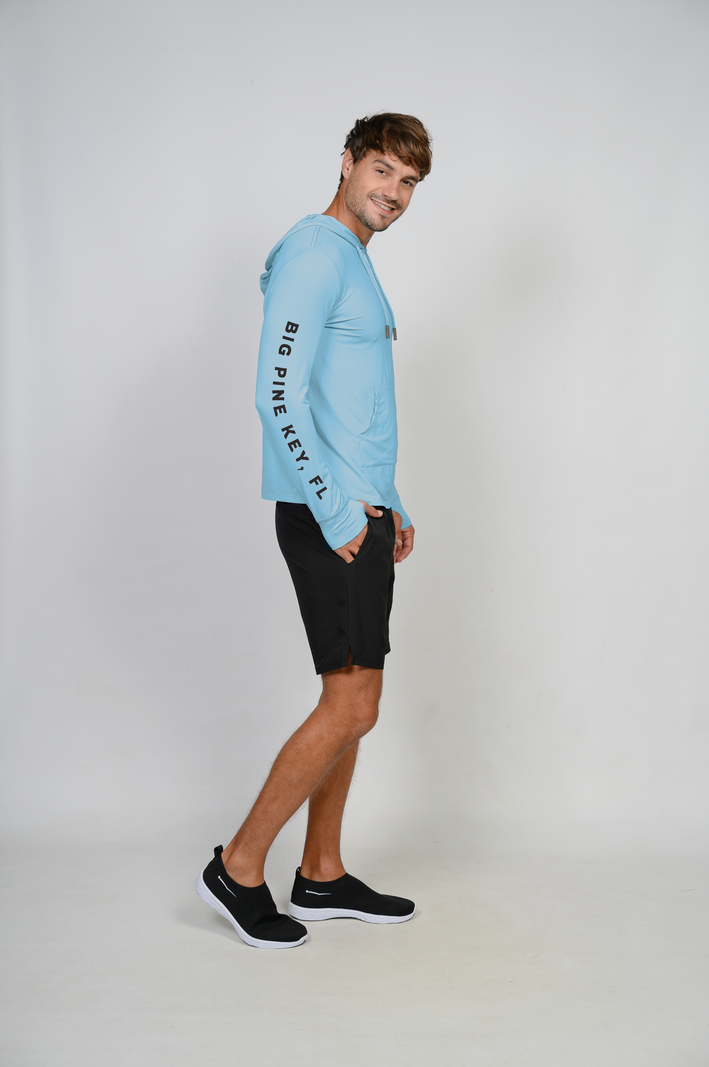 Unisex Hooded Dry Fit Shirt UPF50+- "MARLIN IN A BOTTLE"