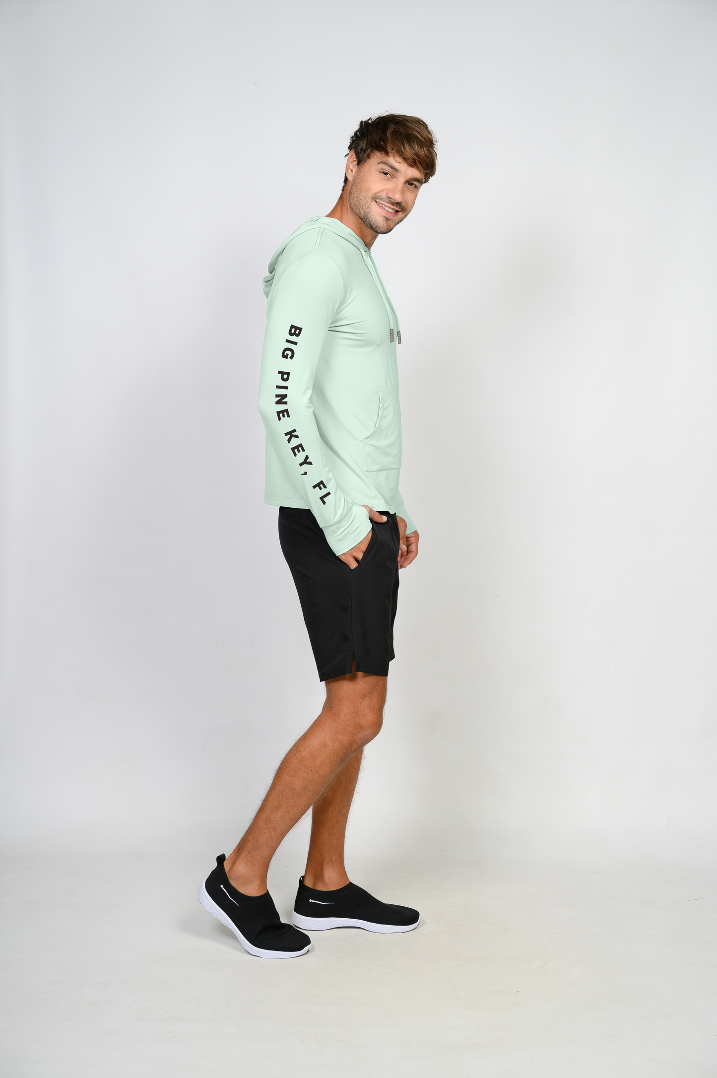 Unisex Hooded Dry Fit Shirt UPF50+- "MARLIN IN A BOTTLE"