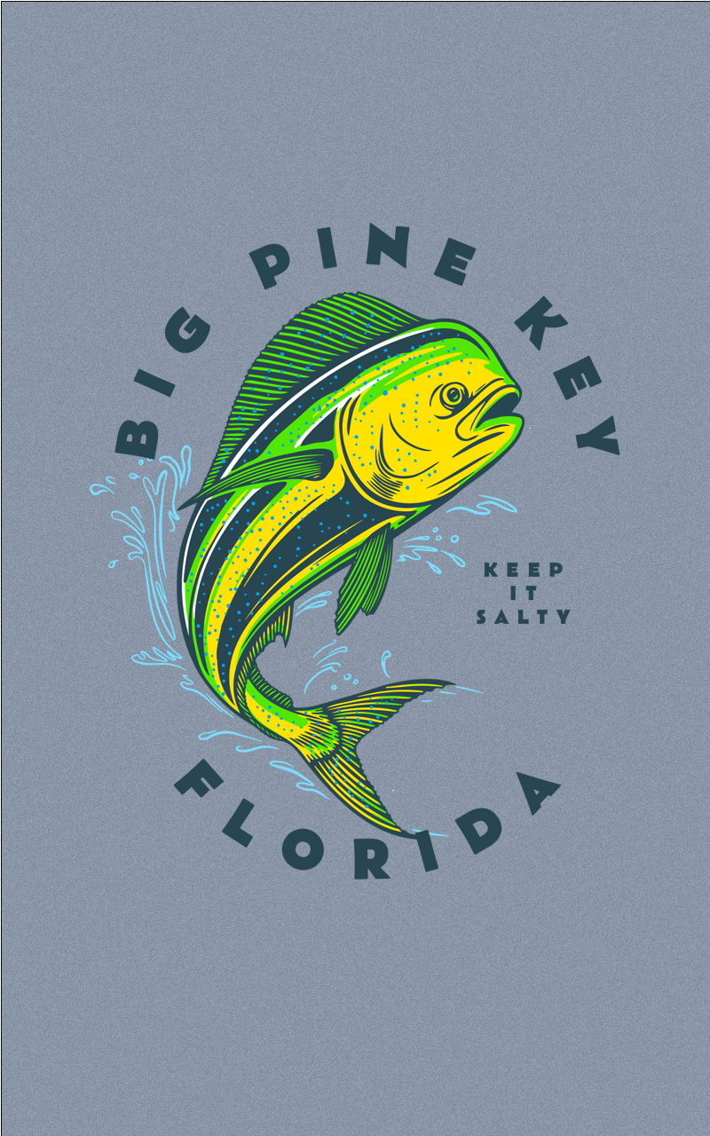 Heatherd Crew Neck Tee- BIG PINE MAHI