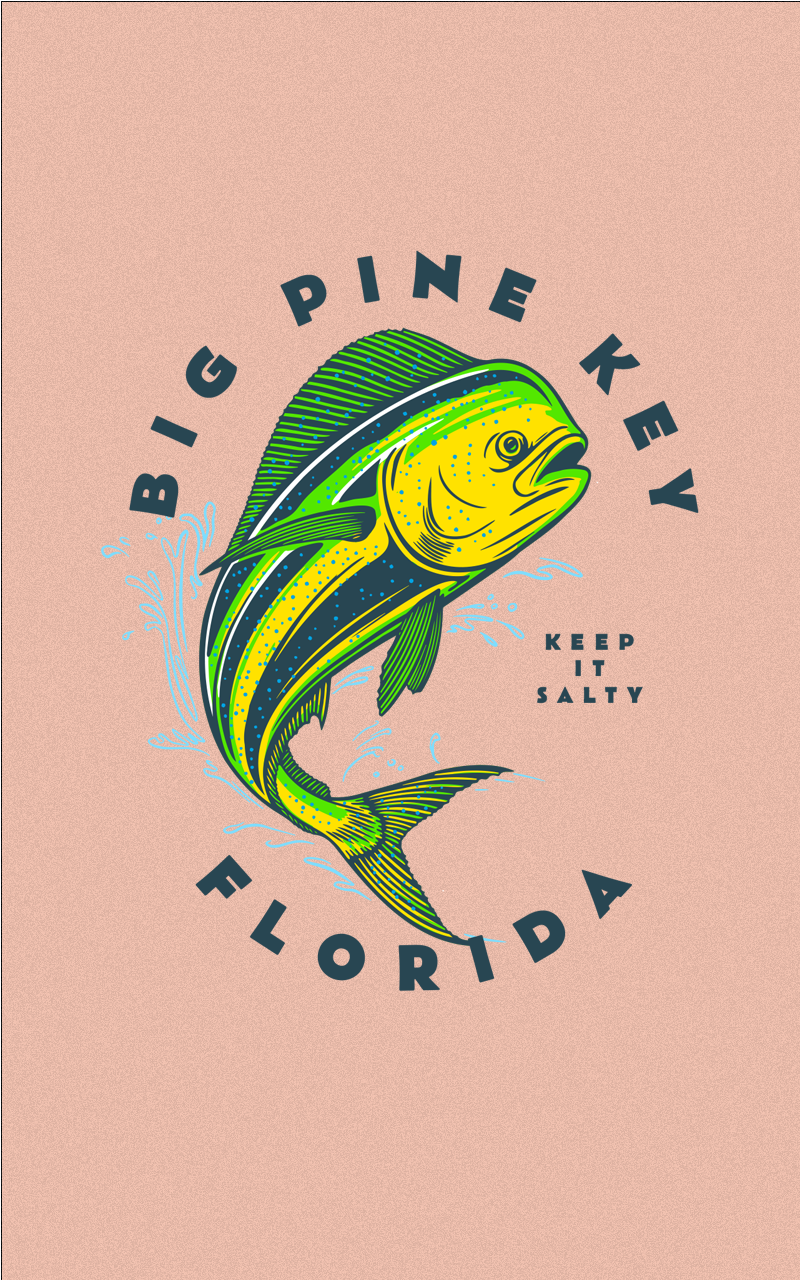 Heatherd Crew Neck Tee- BIG PINE MAHI
