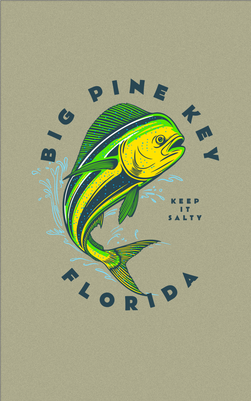 Heatherd Crew Neck Tee- BIG PINE MAHI
