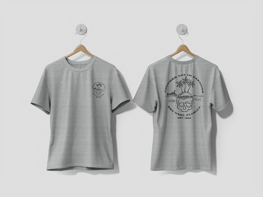 Heathered Crew Neck Tee- ANOTHER DAY SKULL