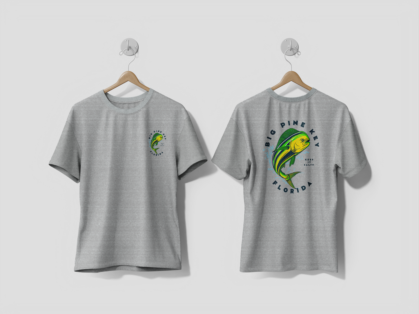 Heatherd Crew Neck Tee- BIG PINE MAHI