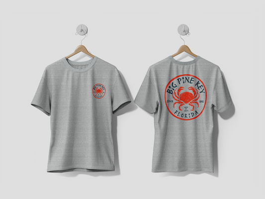 Heathered Crew Neck Tee- BIG PINE CRAB