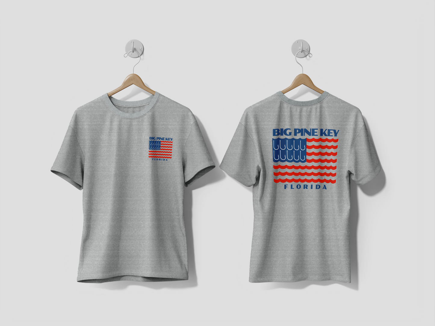 Heathered Crew Neck Tee - BIG PINE FLAG