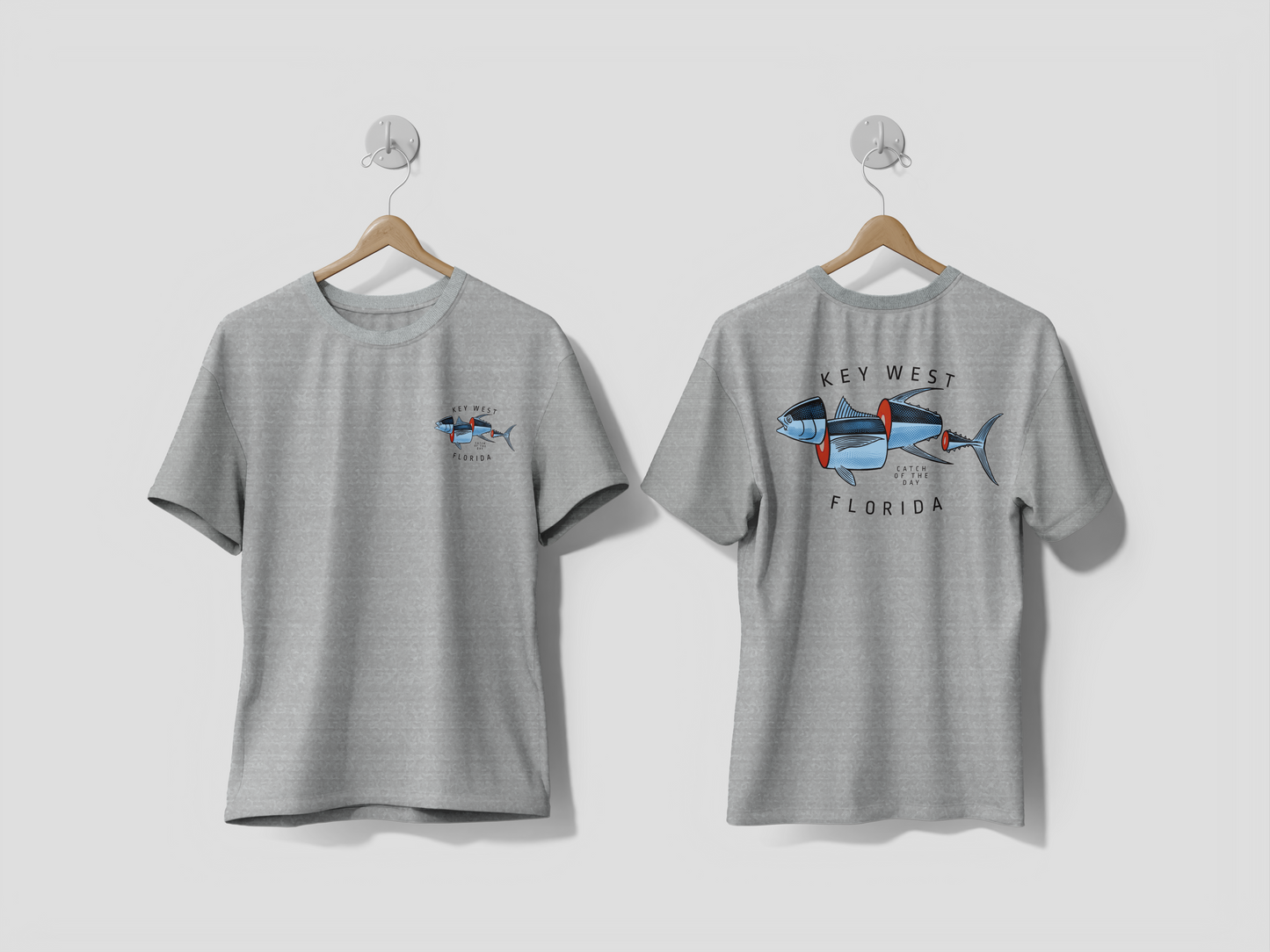 Heathered Crew Neck Tee- CATCH OF THE DAY