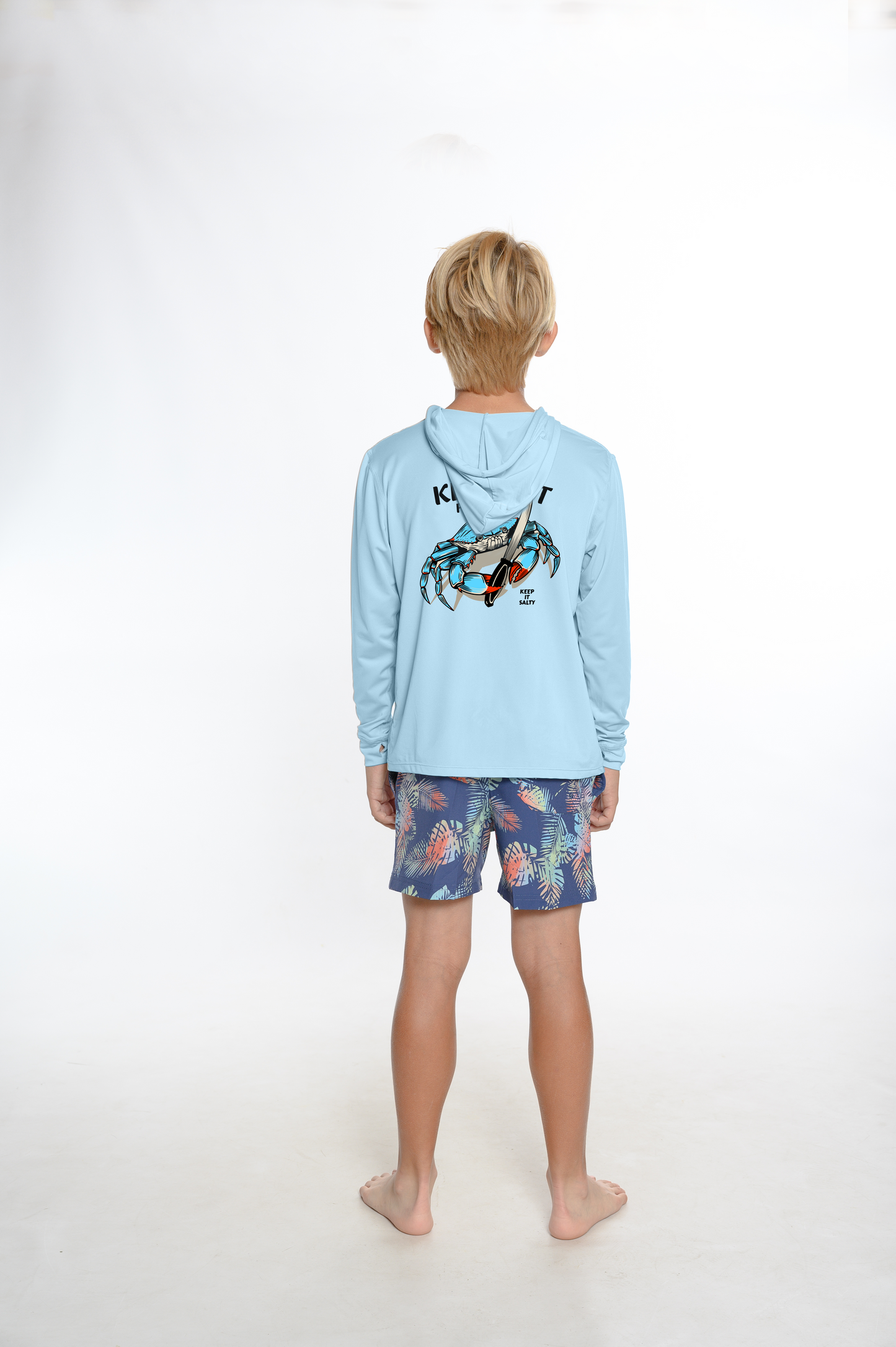 Kids Hooded Dry Fit Shirts UPF50+ KEY WEST CRAB