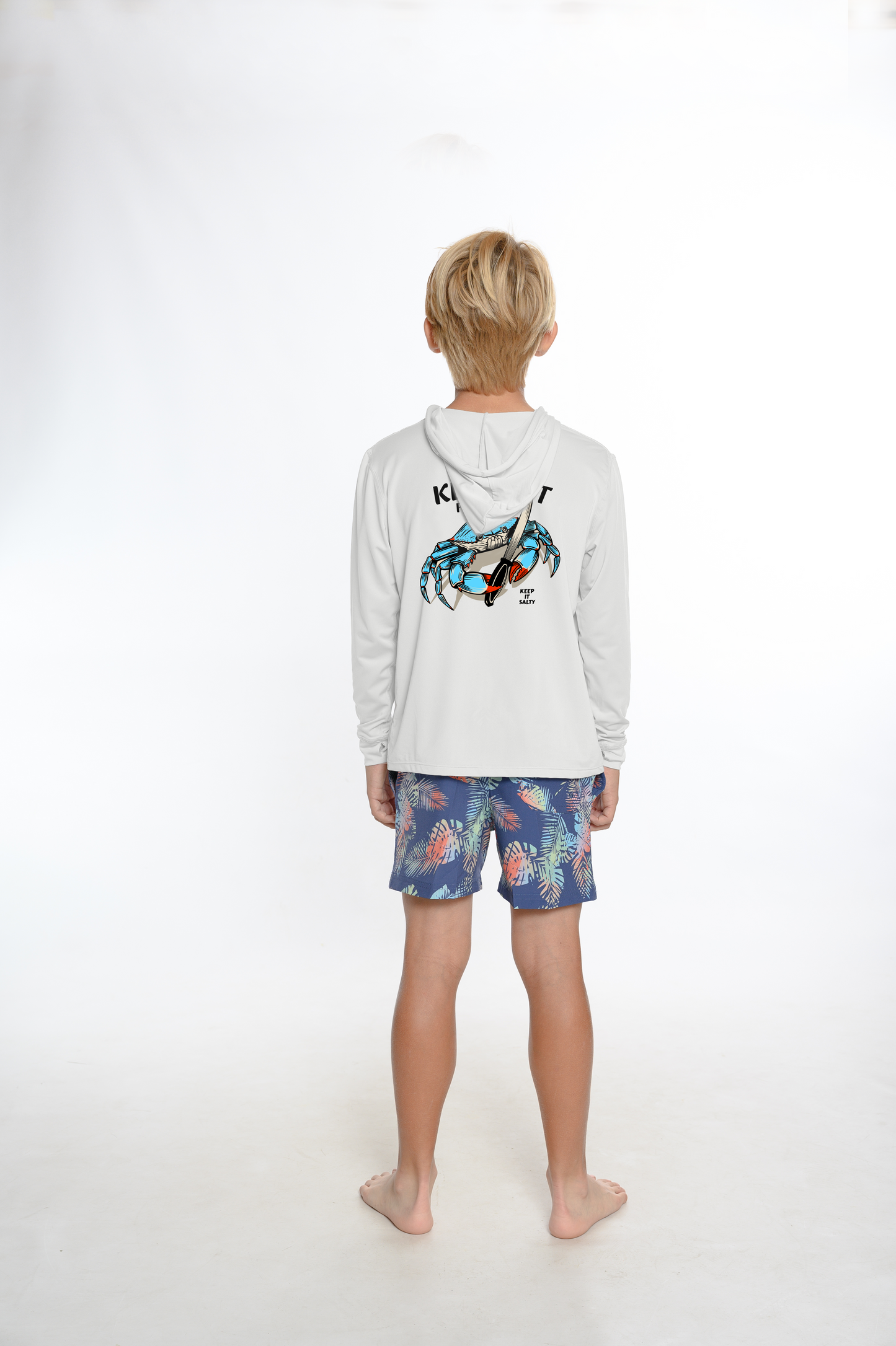 Kids Hooded Dry Fit Shirts UPF50+ KEY WEST CRAB
