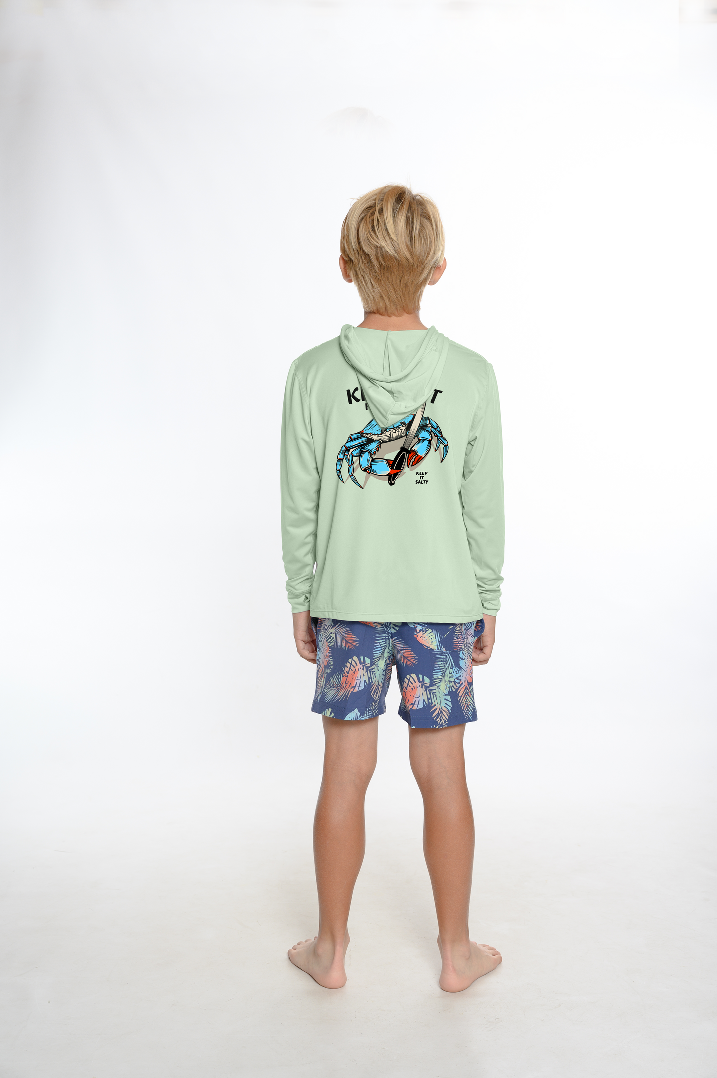 Kids Hooded Dry Fit Shirts UPF50+ KEY WEST CRAB