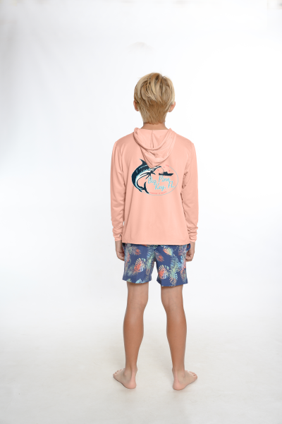Kids Hooded Dry Fit Shirts UPF50+ BIG PINE MARLIN