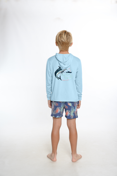 Kids Hooded Dry Fit Shirts UPF50+ BIG PINE MARLIN
