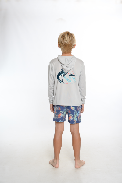 Kids Hooded Dry Fit Shirts UPF50+ BIG PINE MARLIN