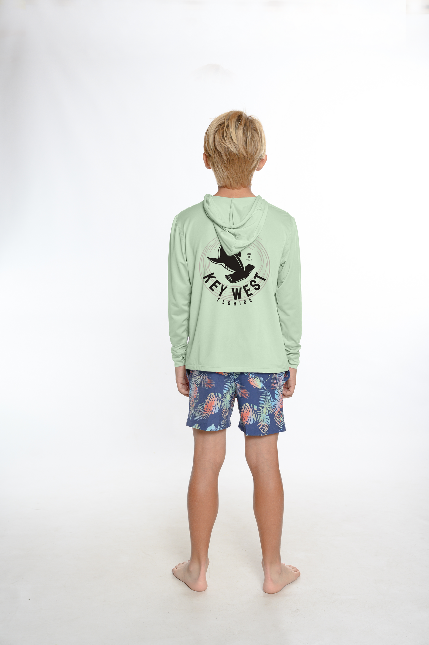 Kids Hooded Dry Fit Shirts UPF50+ KEY WEST HAMMERHEAD