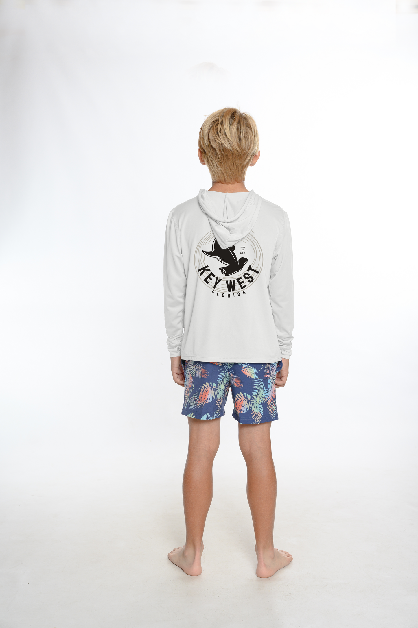 Kids Hooded Dry Fit Shirts UPF50+ KEY WEST HAMMERHEAD