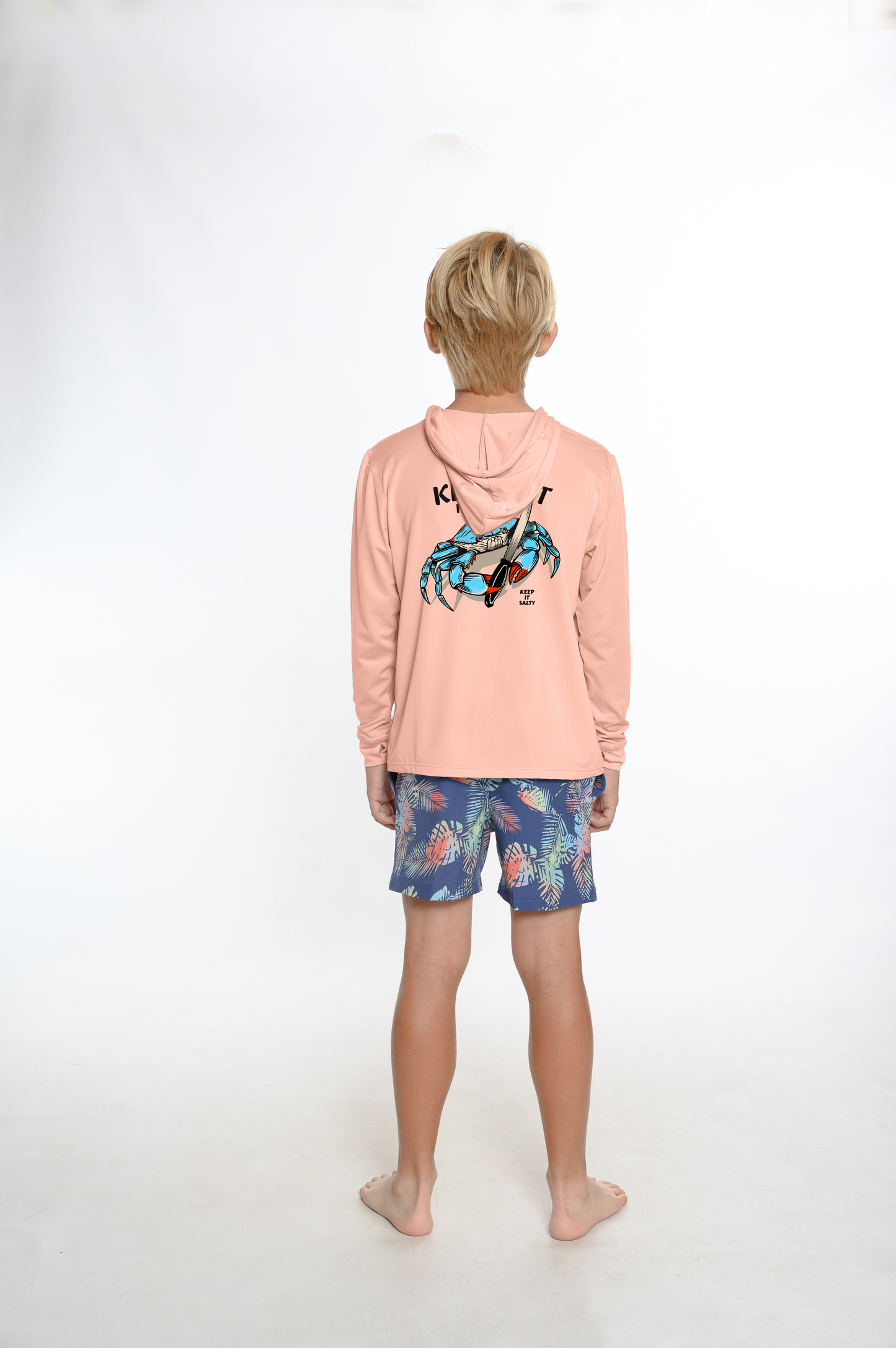 Kids Hooded Dry Fit Shirts UPF50+ KEY WEST CRAB