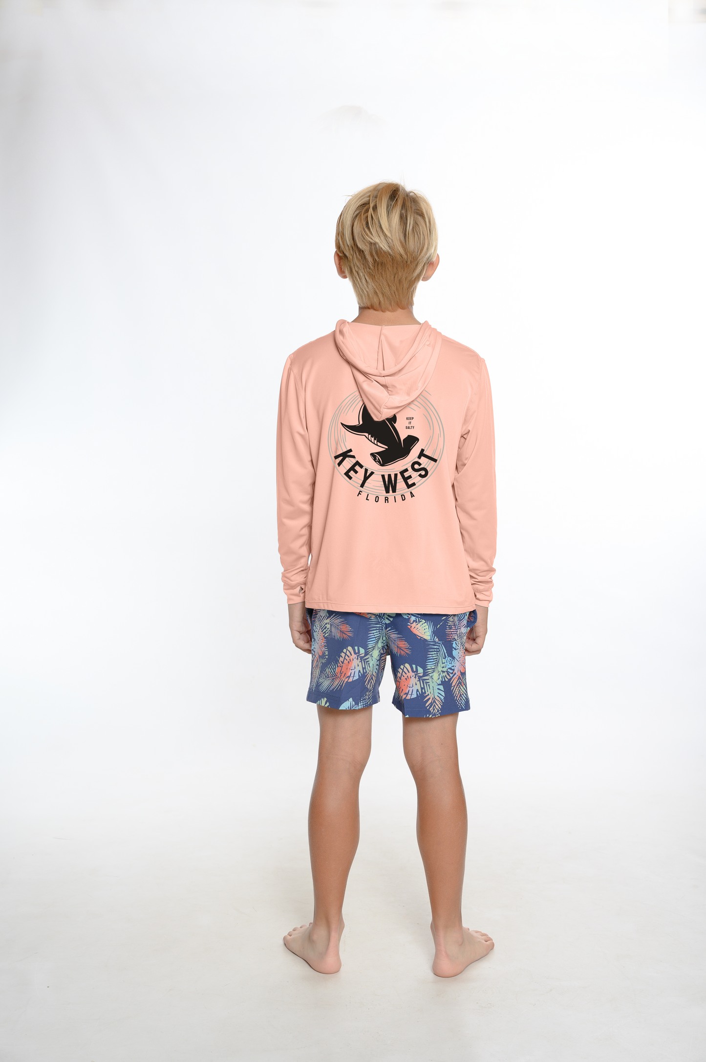 Kids Hooded Dry Fit Shirts UPF50+ KEY WEST HAMMERHEAD